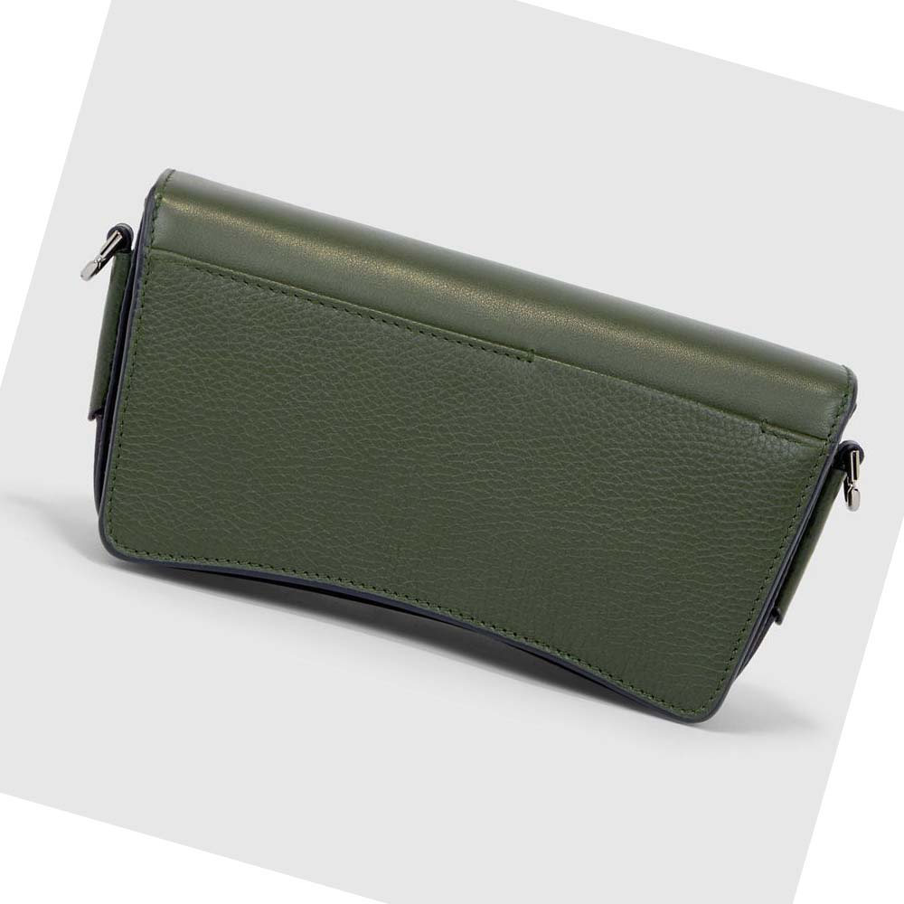 Men's Ecco TEXTUREBLOCK PINCH COMPACT Shoulder Bags Green | Canada 792QMA